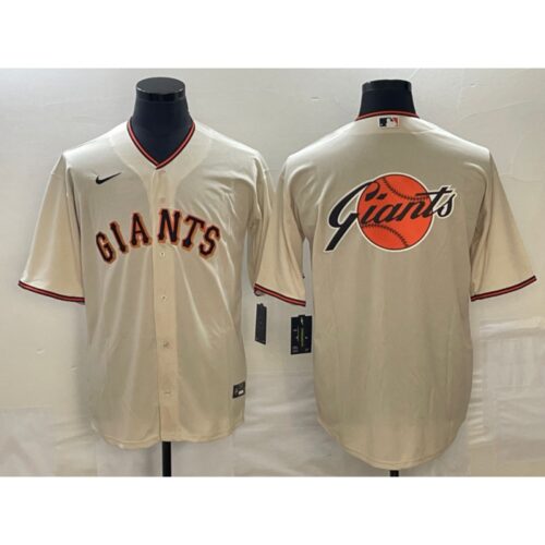 6863d3173f090_1 Men's San Francisco Giants Cream Team Big Logo Cool Base Stitched Baseball Jersey