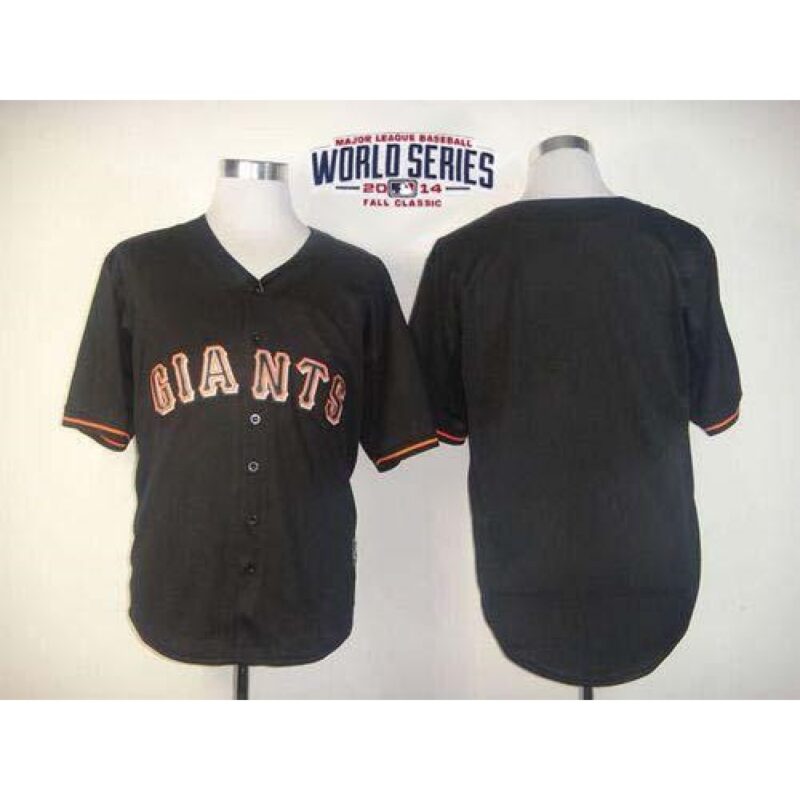 6863d3604b14a_1 Giants Blank Black Fashion W/2014 World Series Patch Stitched MLB Jersey
