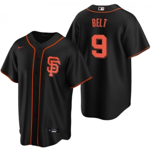 6863d38814f47_1 Men's San Francisco Giants #9 Brandon Belt Black Cool Base Stitched Jersey
