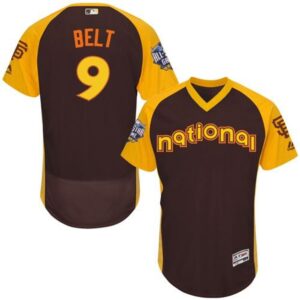 6863d3ad67095_1 Giants #9 Brandon Belt Brown Flexbase Authentic Collection 2016 All-Star National League Stitched MLB jerseys