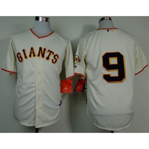 6863d3b119918_1 Giants #9 Brandon Belt Cream Cool Base Stitched MLB Jersey