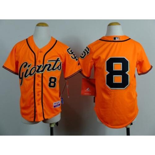 6863d40bc1197_1 Giants #8 Hunter Pence Orange Alternate Stitched Youth MLB Jersey