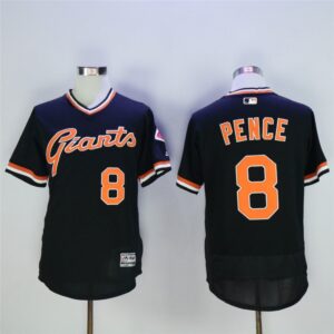 6863d41290f29_1 Men's San Franciscoc Giants #8 Hunter Pence Black Throwback Flexbase Stitched MLB Jersey