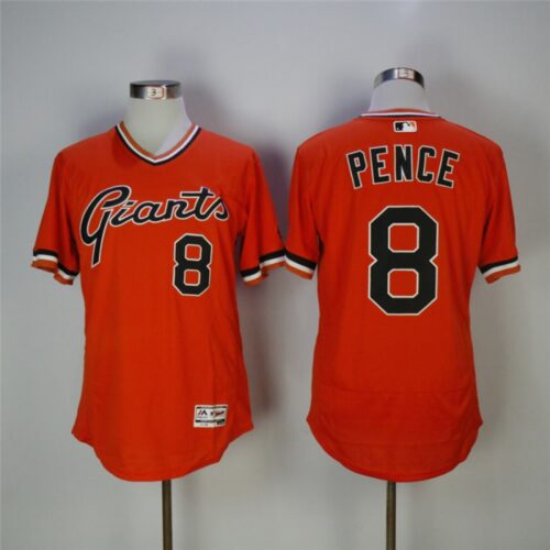 6863d416b884f_1 Men's San Francisco Giants #8 Hunter Pence Orange Throwback Flexbase Stitched MLB Jersey