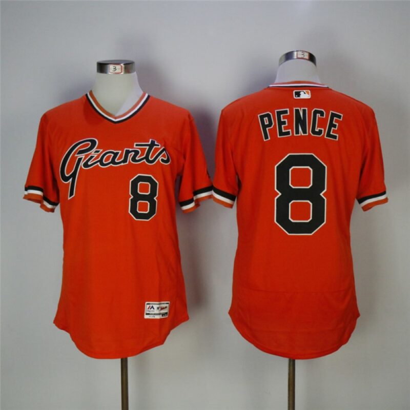 6863d416b884f_1 Men's San Francisco Giants #8 Hunter Pence Orange Throwback Flexbase Stitched MLB Jersey