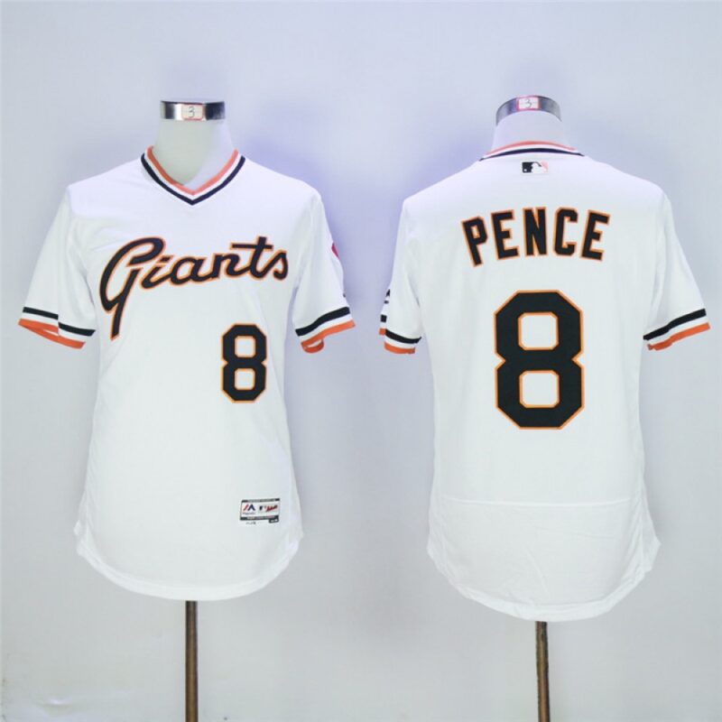 6863d41acd2fc_1 Men's San Franciscoc Giants #8 Hunter Pence White Cool Base Cooperstown Collection Player Stitched MLB Jersey