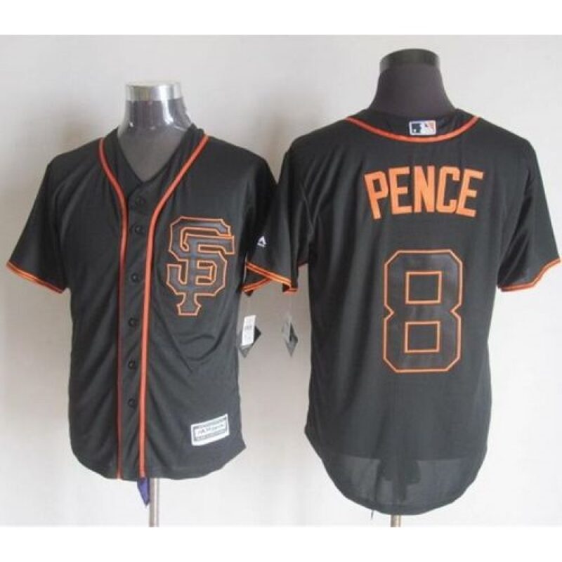 6863d4228d177_1 Giants #8 Hunter Pence Black Alternate New Cool Base Stitched MLB Jersey
