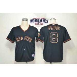 6863d42a0b674_1 Giants #8 Hunter Pence Black W/2014 World Series Patch Stitched MLB Jersey