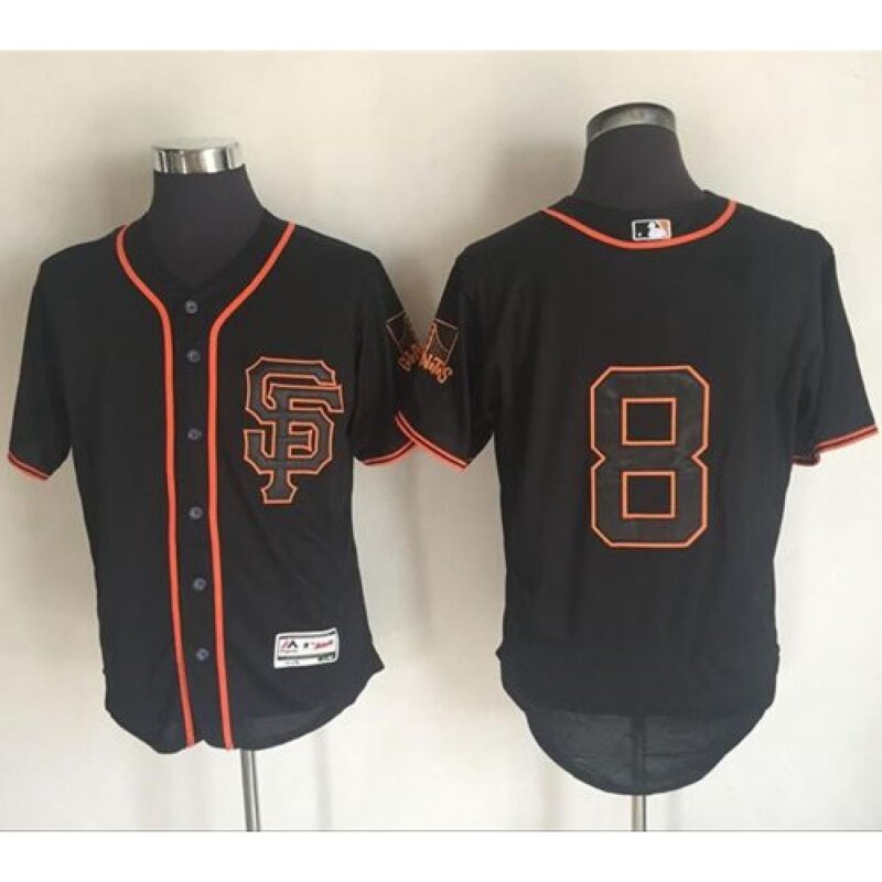 6863d42de9bda_1 Giants #8 Hunter Pence Black Flexbase Authentic Collection Alternate Stitched MLB Jersey