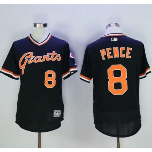 6863d431995ed_1 Giants #8 Hunter Pence Black Flexbase Authentic Collection Cooperstown Stitched MLB Jersey