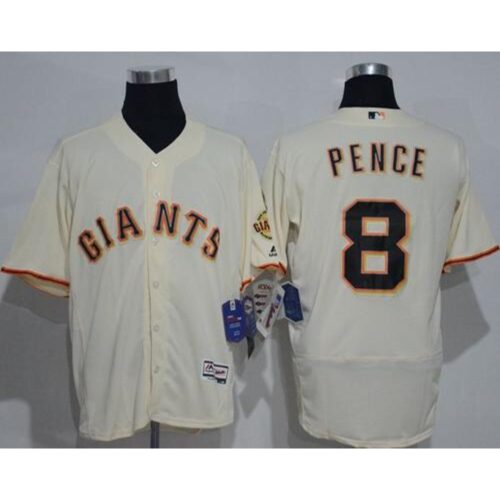 6863d45413fc8_1 Giants #8 Hunter Pence Cream Flexbase Authentic Collection Stitched MLB jerseys