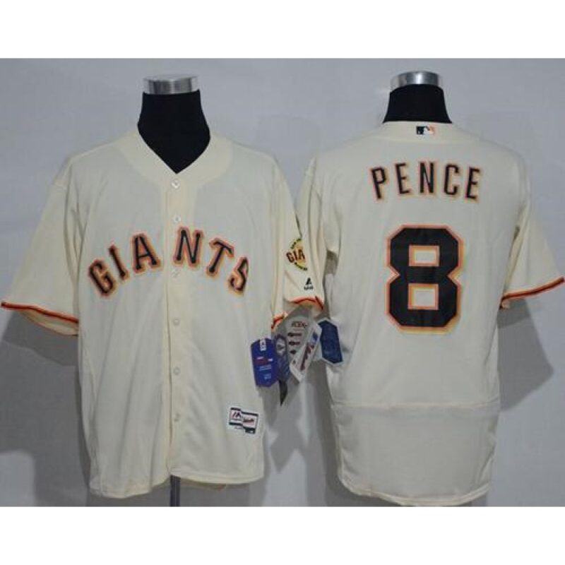 6863d45413fc8_1 Giants #8 Hunter Pence Cream Flexbase Authentic Collection Stitched MLB jerseys