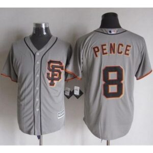 6863d45bdead9_1 Giants #8 Hunter Pence Grey Road 2 New Cool Base Stitched MLB Jersey