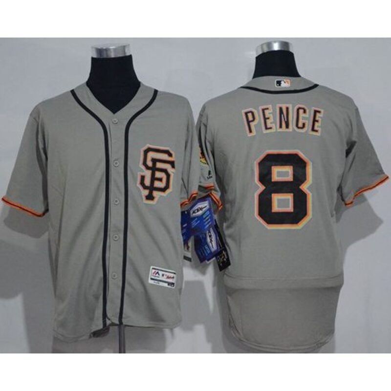 6863d477473ca_1 Giants #8 Hunter Pence Grey Flexbase Authentic Collection Road 2 Stitched MLB jerseys