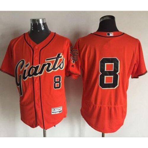 6863d48a57e61_1 Giants #8 Hunter Pence Orange Flexbase Authentic Collection Stitched MLB Jersey