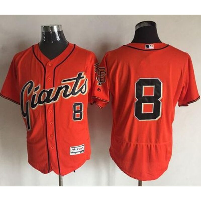 6863d48a57e61_1 Giants #8 Hunter Pence Orange Flexbase Authentic Collection Stitched MLB Jersey