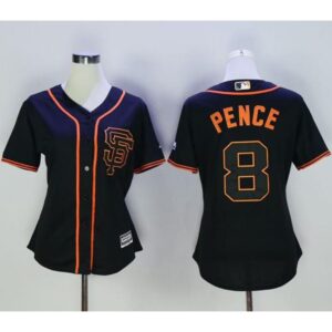 6863d49d06cdf_1 Giants #8 Hunter Pence Black Alternate Women's Stitched MLB Jersey