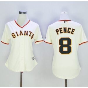 6863d4a3113dc_1 Giants #8 Hunter Pence Cream Women's Home Stitched MLB Jersey