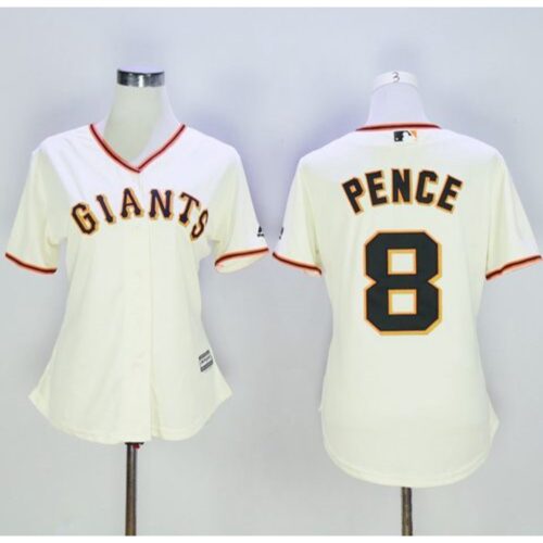 6863d4a3113dc_1 Giants #8 Hunter Pence Cream Women's Home Stitched MLB Jersey