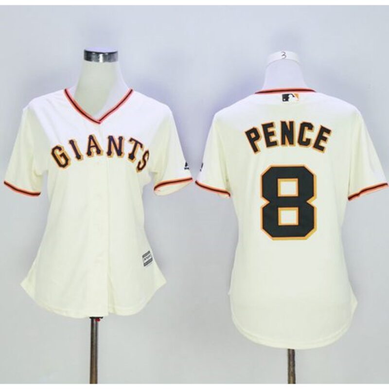 6863d4a3113dc_1 Giants #8 Hunter Pence Cream Women's Home Stitched MLB Jersey