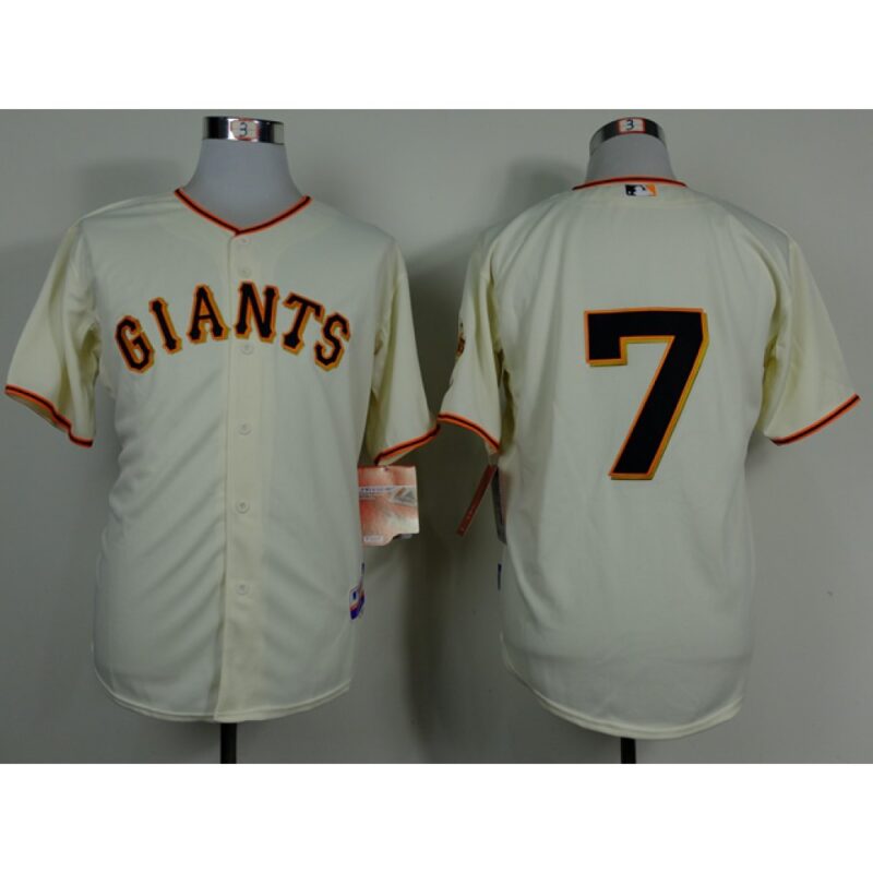 6863d4b35029f_1 Giants #7 Gregor Blanco Cream Home Cool Base Stitched MLB Jersey