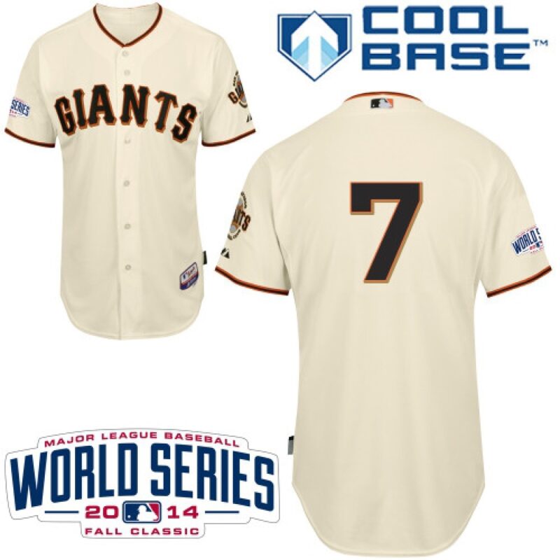 6863d4b6b70b8_1 Giants #7 Gregor Blanco Cream Home Cool Base W/2014 World Series Patch Stitched MLB Jersey
