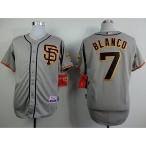 6863d4c1a0883_1 Giants #7 Gregor Blanco Grey Road 2 Cool Base Stitched MLB Jersey