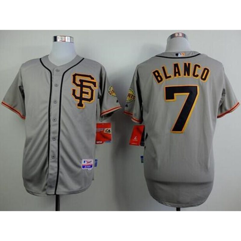 6863d4c1a0883_1 Giants #7 Gregor Blanco Grey Road 2 Cool Base Stitched MLB Jersey