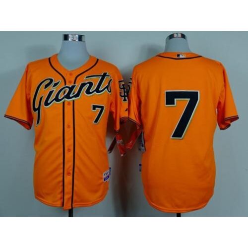 6863d4cdb41f7_1 Giants #7 Gregor Blanco Orange Alternate Cool Base Stitched MLB Jersey
