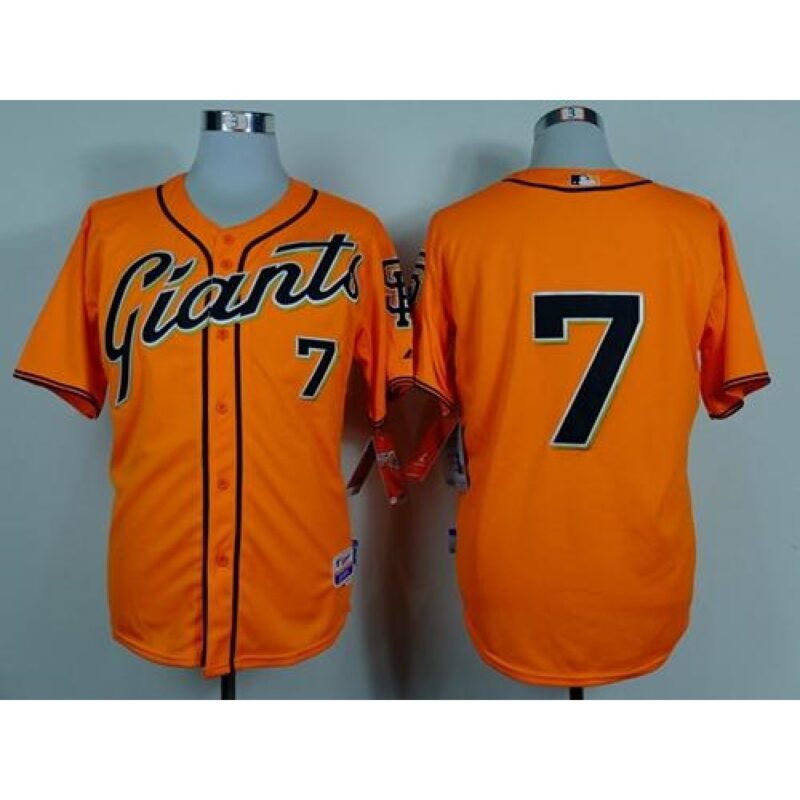 6863d4cdb41f7_1 Giants #7 Gregor Blanco Orange Alternate Cool Base Stitched MLB Jersey