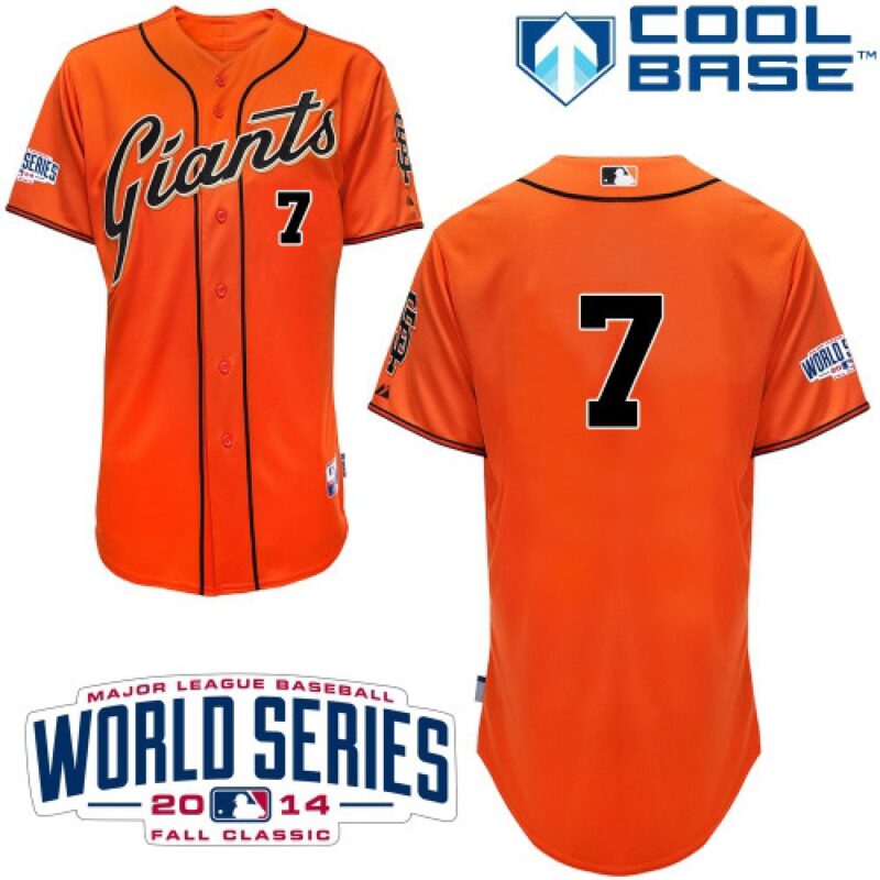 6863d4d1a9e2d_1 Giants #7 Gregor Blanco Orange Alternate Cool Base W/2014 World Series Patch Stitched MLB Jersey