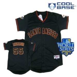 6863d4d946b8c_1 Giants #55 Tim Lincecum Black Cool Base w/2010 World Series Patch Stitched MLB Jersey