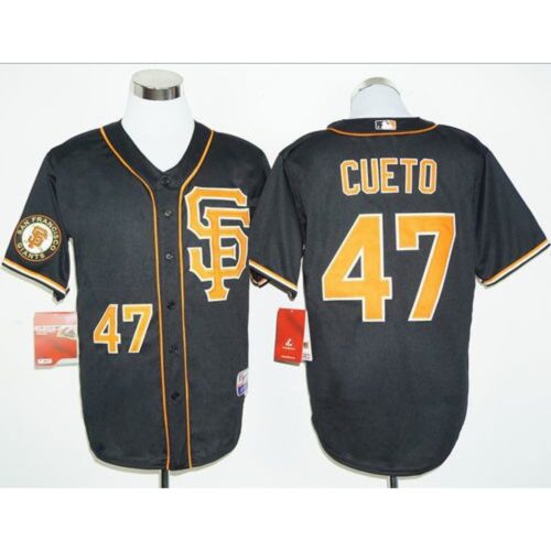 6863d5207afb9_1 Giants #47 Johnny Cueto Black 2016 Cool Base Stitched MLB Jersey