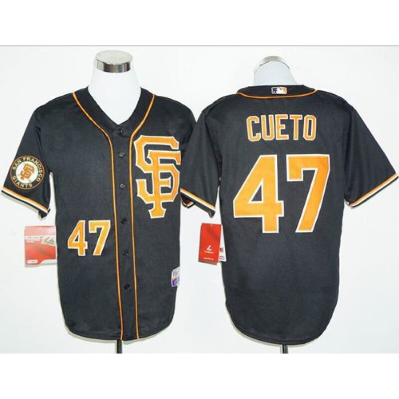6863d5207afb9_1 Giants #47 Johnny Cueto Black 2016 Cool Base Stitched MLB Jersey