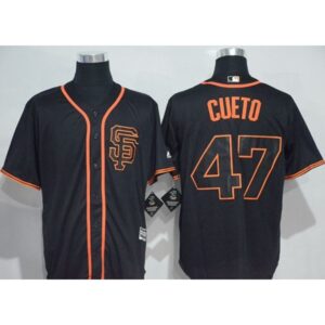 6863d5246aadf_1 Giants #47 Johnny Cueto Black New Cool Base Alternate Stitched MLB Jersey