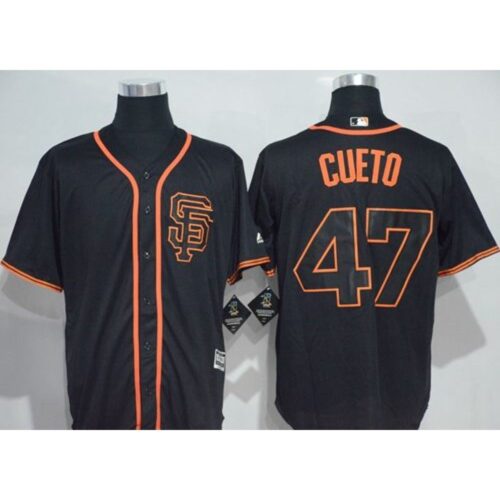 6863d5246aadf_1 Giants #47 Johnny Cueto Black New Cool Base Alternate Stitched MLB Jersey