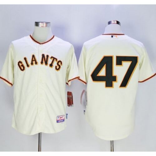 6863d52b7c213_1 Giants #47 Johnny Cueto Cream Cool Base Stitched MLB Jersey