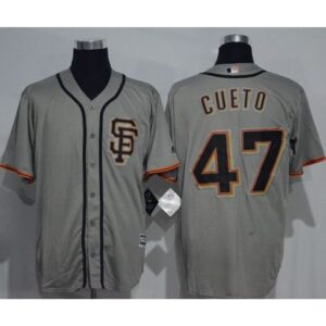 6863d532a6f64_1 Giants #47 Johnny Cueto Grey New Cool Base Road 2 Stitched MLB Jersey