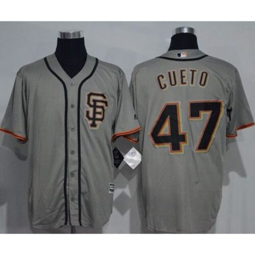 6863d532a6f64_1 Giants #47 Johnny Cueto Grey New Cool Base Road 2 Stitched MLB Jersey