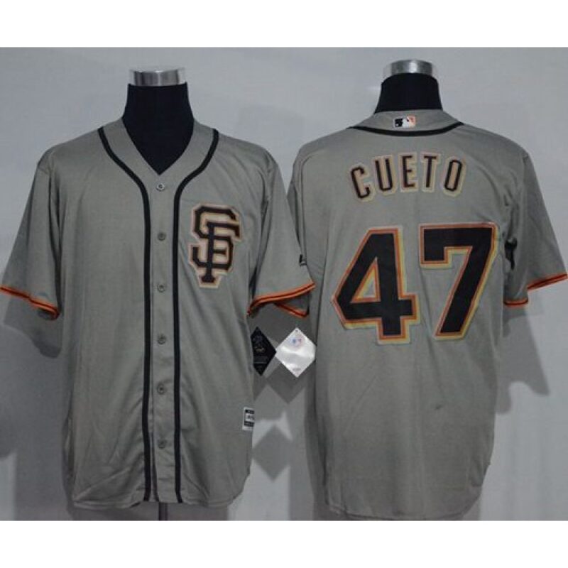6863d532a6f64_1 Giants #47 Johnny Cueto Grey New Cool Base Road 2 Stitched MLB Jersey