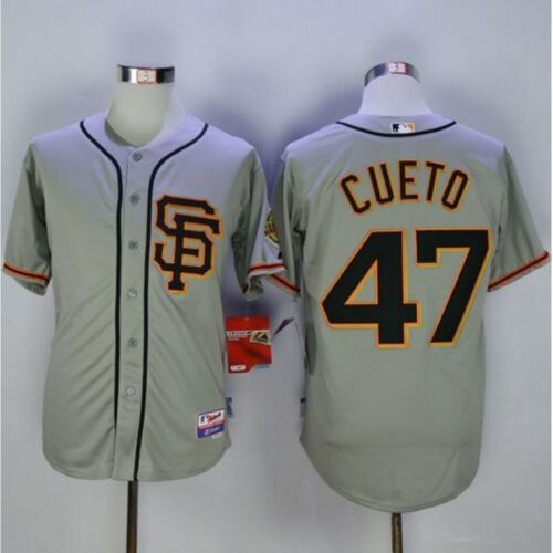 6863d539d1169_1 Giants #47 Johnny Cueto Grey Road 2 Cool Base Stitched MLB Jersey