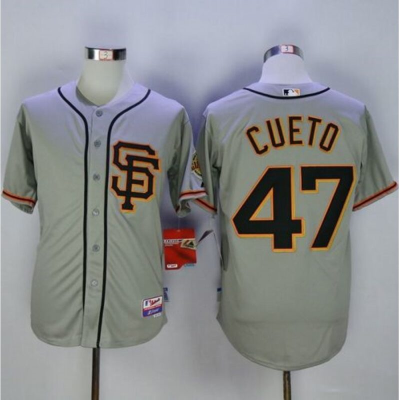 6863d539d1169_1 Giants #47 Johnny Cueto Grey Road 2 Cool Base Stitched MLB Jersey