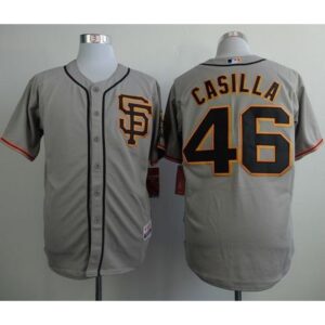 6863d557b6462_1 Giants #46 Santiago Casilla Grey Road 2 Cool Base Stitched MLB Jersey