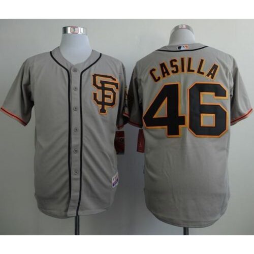 6863d557b6462_1 Giants #46 Santiago Casilla Grey Road 2 Cool Base Stitched MLB Jersey