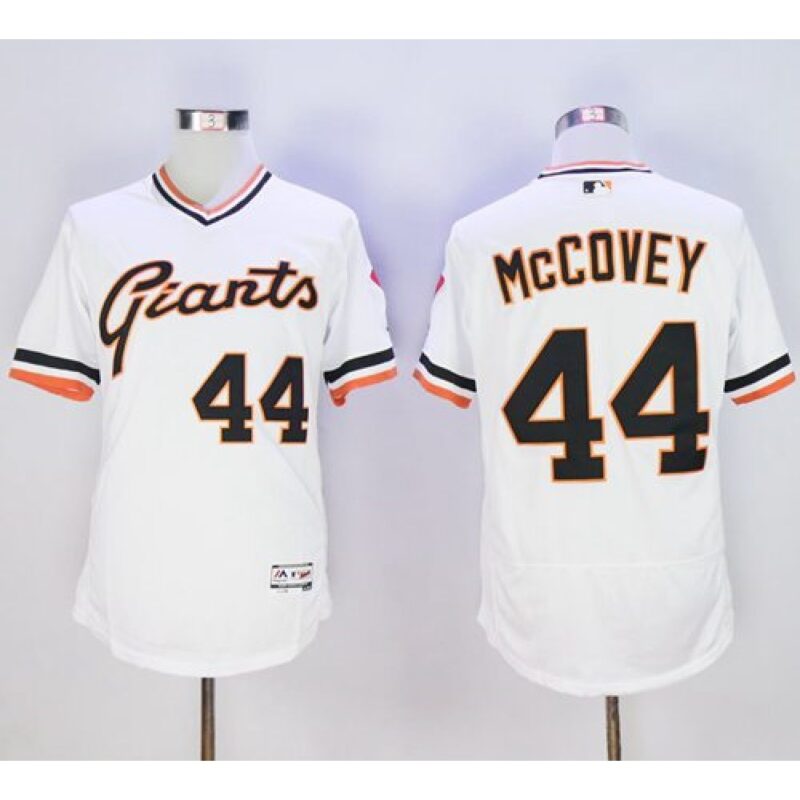 6863d59407f13_1 Giants #44 Willie McCovey White Flexbase Authentic Collection Cooperstown Stitched MLB Jersey