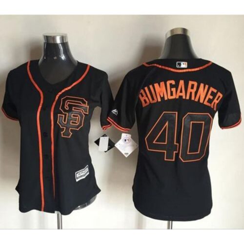 6863d59b78a58_1 Giants #40 Madison Bumgarner Black Women's Alternate Stitched MLB Jersey