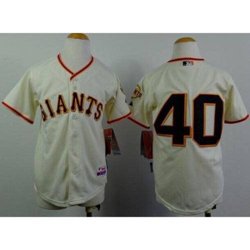 6863d5b5cc126_1 Giants #40 Madison Bumgarner Cream Stitched Youth MLB Jersey