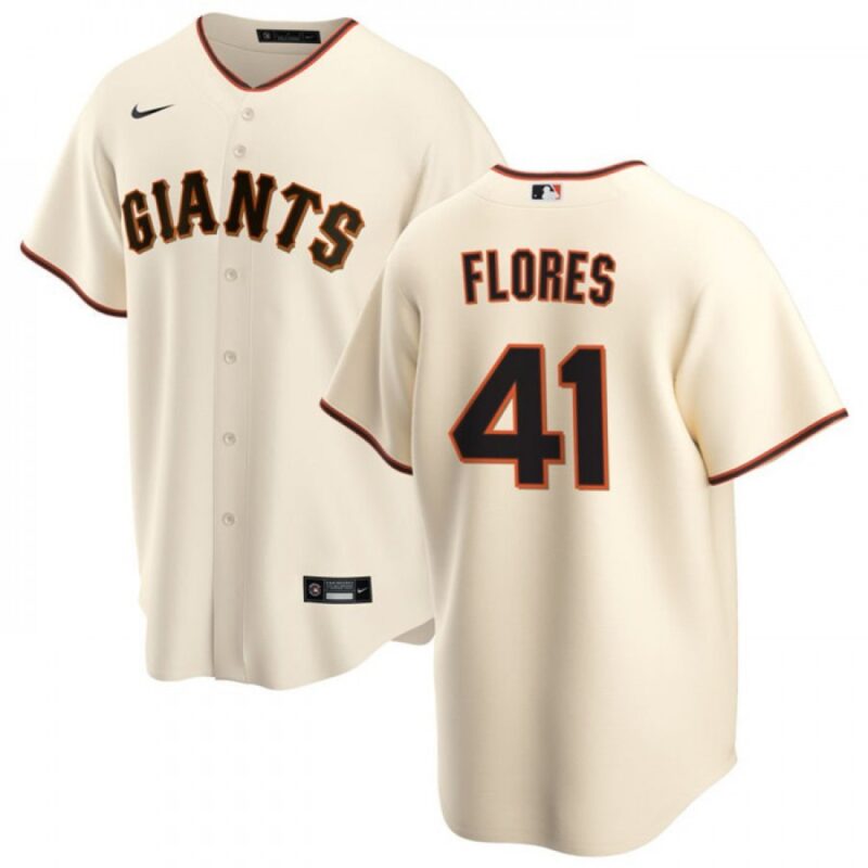 6863d5c8d2917_1 Men's San Francisco Giants #41 Wilmer Flores Cream Cool Base Stitched Jersey