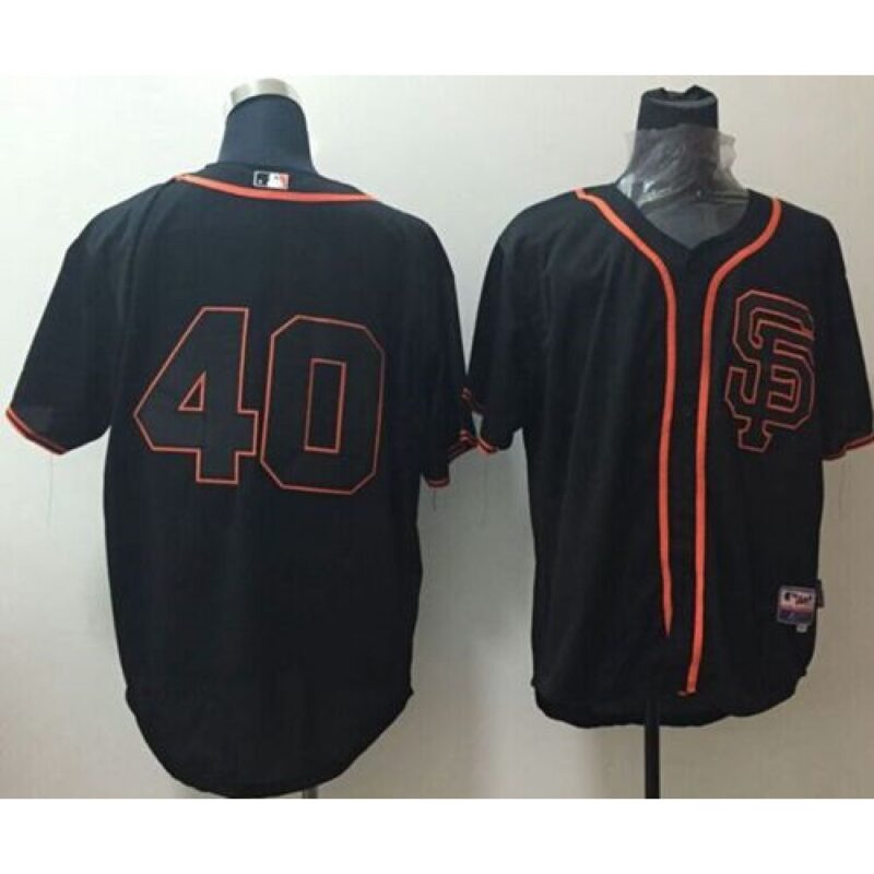 6863d5df44b4c_1 Giants #40 Madison Bumgarner Black Alternate Cool Base Stitched MLB Jersey