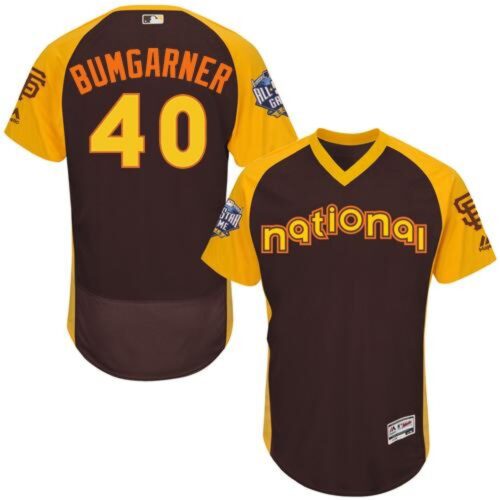 6863d5f82283a_1 Giants #40 Madison Bumgarner Brown Flexbase Authentic Collection 2016 All-Star National League Stitched MLB jerseys